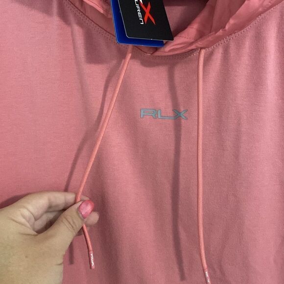NWT-RLX- Ralph Lauren-Hybrid Performance Fleece Hoodie Desert Rose- Size XL - Picture 9 of 14